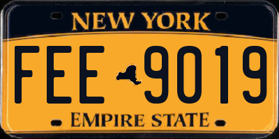 NY license plate FEE9019