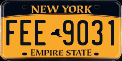 NY license plate FEE9031