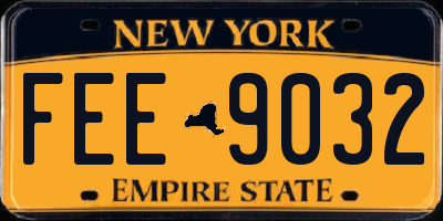 NY license plate FEE9032