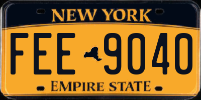 NY license plate FEE9040