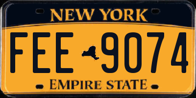 NY license plate FEE9074