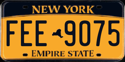 NY license plate FEE9075