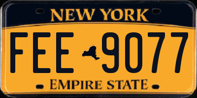 NY license plate FEE9077