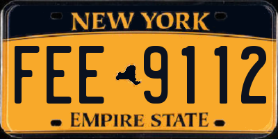 NY license plate FEE9112