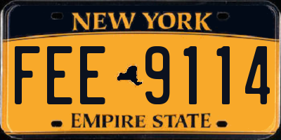 NY license plate FEE9114