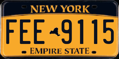 NY license plate FEE9115