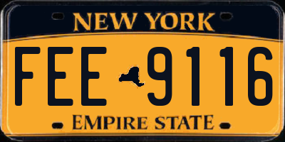 NY license plate FEE9116