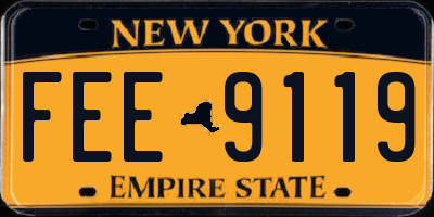 NY license plate FEE9119
