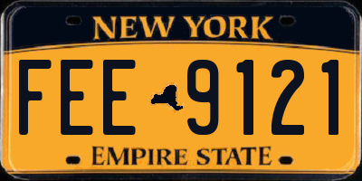 NY license plate FEE9121