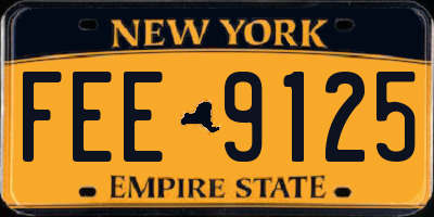 NY license plate FEE9125