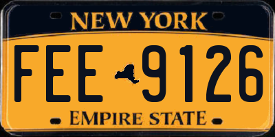 NY license plate FEE9126