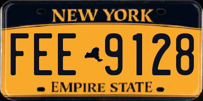 NY license plate FEE9128