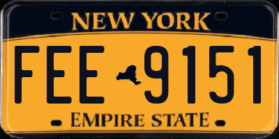 NY license plate FEE9151