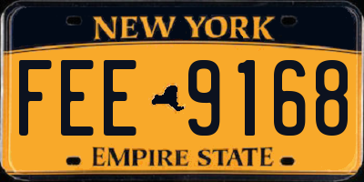 NY license plate FEE9168