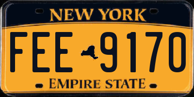 NY license plate FEE9170