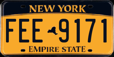 NY license plate FEE9171