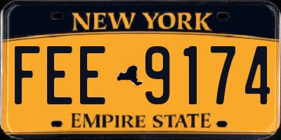 NY license plate FEE9174