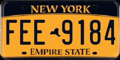 NY license plate FEE9184