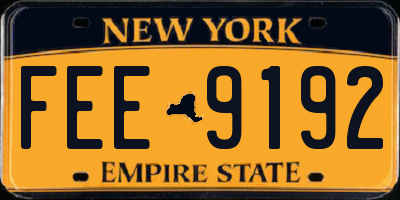 NY license plate FEE9192