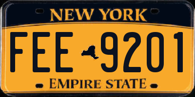 NY license plate FEE9201