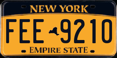 NY license plate FEE9210