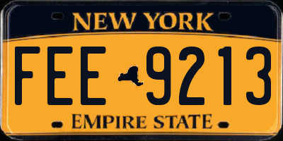 NY license plate FEE9213