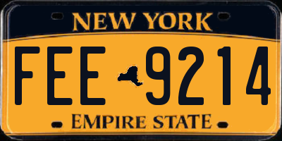 NY license plate FEE9214