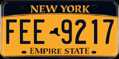 NY license plate FEE9217