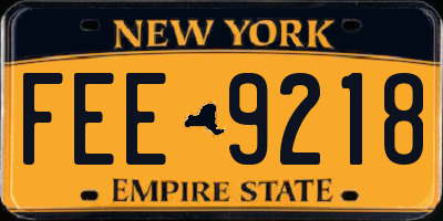 NY license plate FEE9218