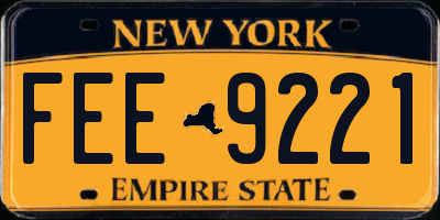 NY license plate FEE9221