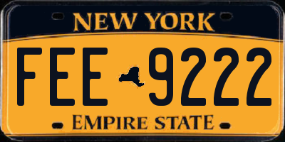 NY license plate FEE9222
