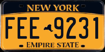 NY license plate FEE9231