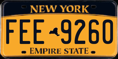 NY license plate FEE9260