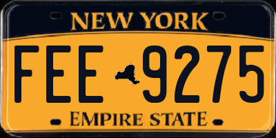 NY license plate FEE9275