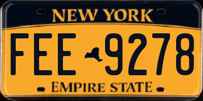 NY license plate FEE9278