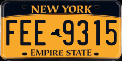 NY license plate FEE9315