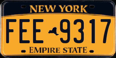 NY license plate FEE9317