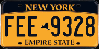 NY license plate FEE9328