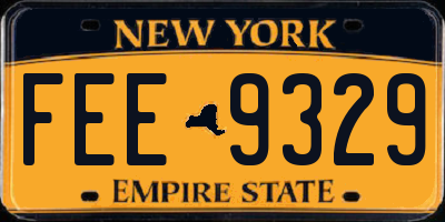 NY license plate FEE9329