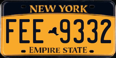 NY license plate FEE9332