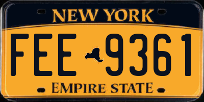 NY license plate FEE9361