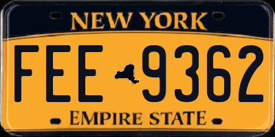 NY license plate FEE9362