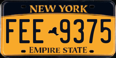 NY license plate FEE9375