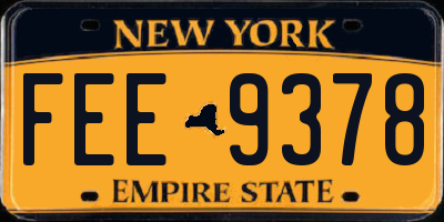 NY license plate FEE9378