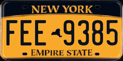 NY license plate FEE9385