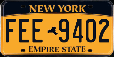 NY license plate FEE9402