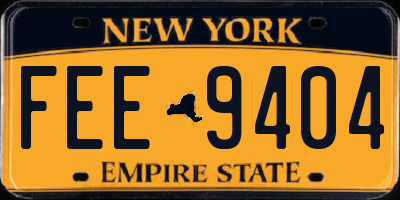 NY license plate FEE9404