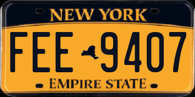 NY license plate FEE9407