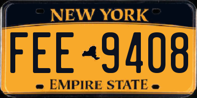 NY license plate FEE9408