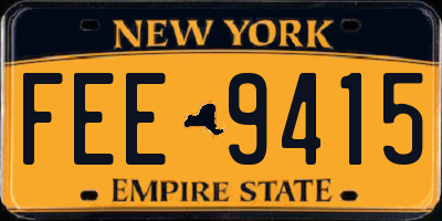 NY license plate FEE9415